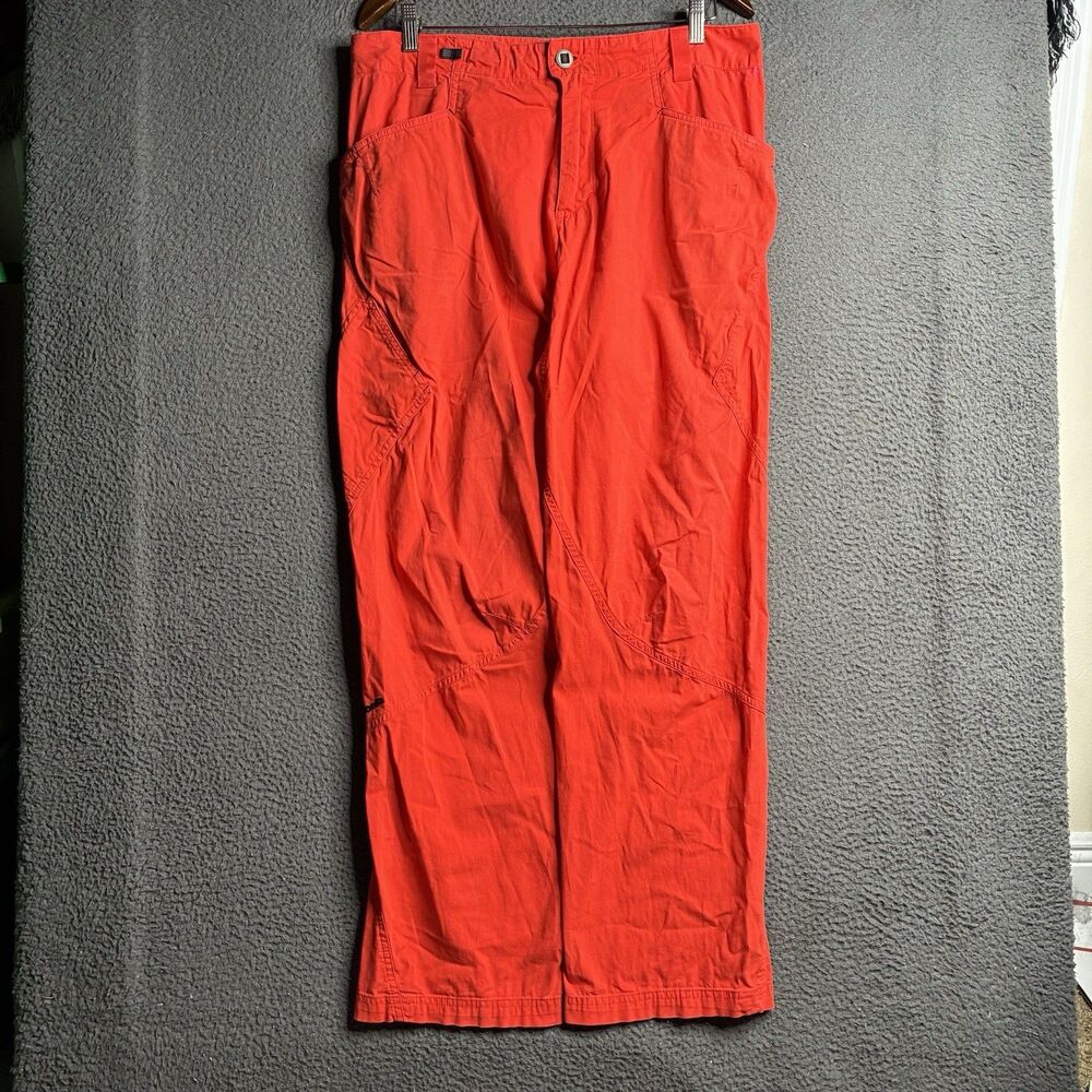 Patagonia Men's Venga Rock Pants Neon Orange 34x32 STY83080 Gorpcore Hiking